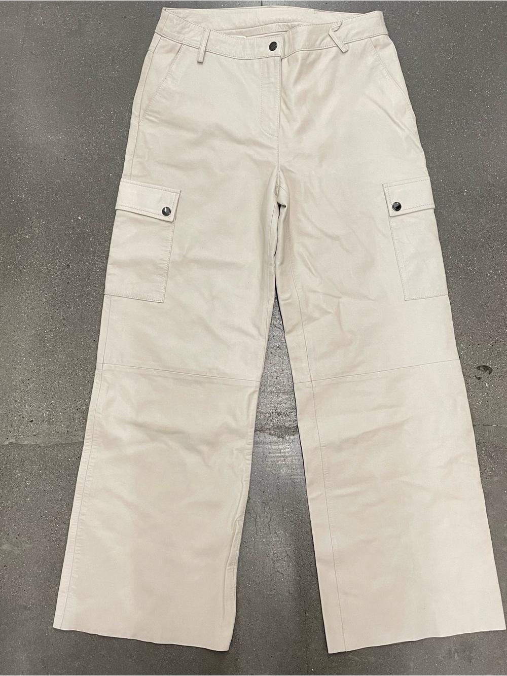 Bod & Christensen Patricia Leather Pants - cream - Sz 6